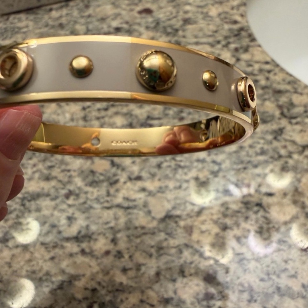 Coach Tan/Taupe and Gold  Bangle